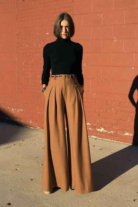 Ultra-Wide Leg Double-Pleated Statement Trousers