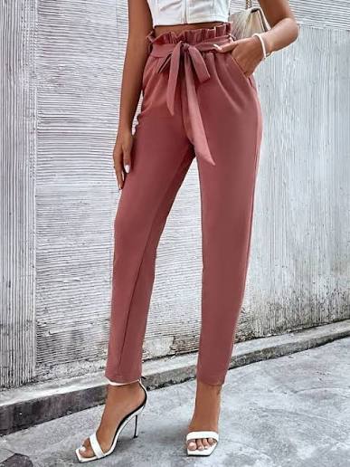 Ankle-Length Paperbag Slacks