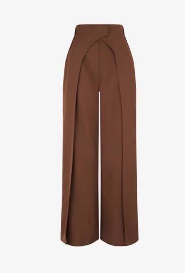 Overlap High-Waisted Wide-Leg Trousers