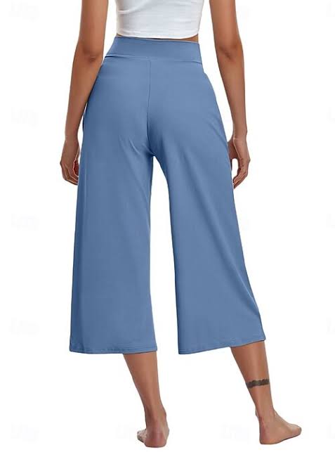 Waisted Wide-Leg Cropped Lounge Pants