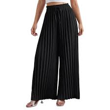 Accordion Micro-Pleated Wide-Leg Pants