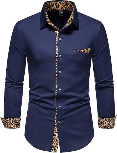 Contrast Leopard-Trimmed Button-Down Shirt