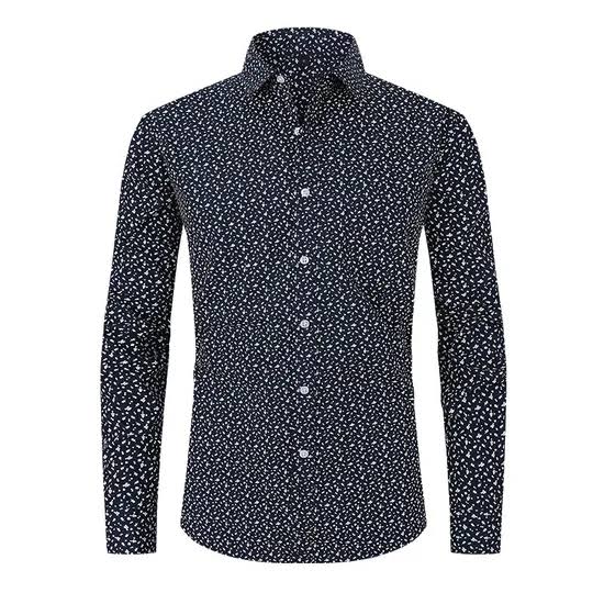 Micro Speckle Print Slim-Fit Button-Down Shirt