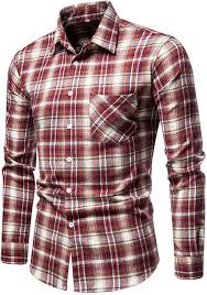Gradient Plaid Long-Sleeve Shirt with Chest Pocket
