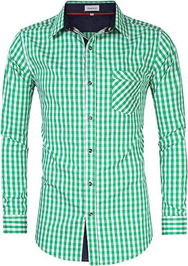 Gingham Plaid Long-Sleeve Button-Down Shirt
