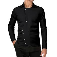 Diagonal Button Placket Casual Shirt