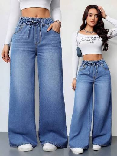 Women’s High-Rise Loose Fit Flare Denim Pants