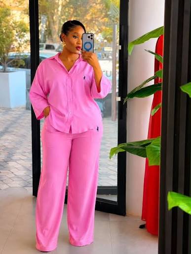Bubblegum Pink Oversized Shirt & Wide-Leg Trousers