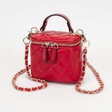 Compact Quilted Travel Vanity Case Crossbody