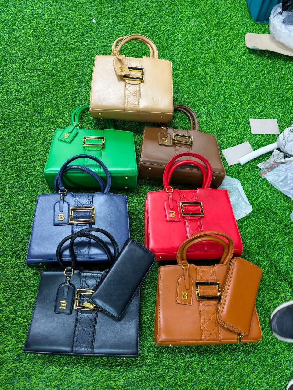 Women's Structured Buckle-Accent Tote Handbag