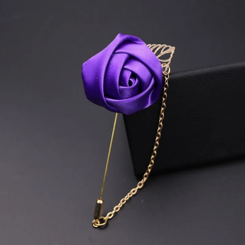 LKY Fr Boutonniere Corsage Wedding Boutonniere Pin for Men Women Silk Buttonhole Groomsmen Party Prom Suit Accessories Brooches - Image 9