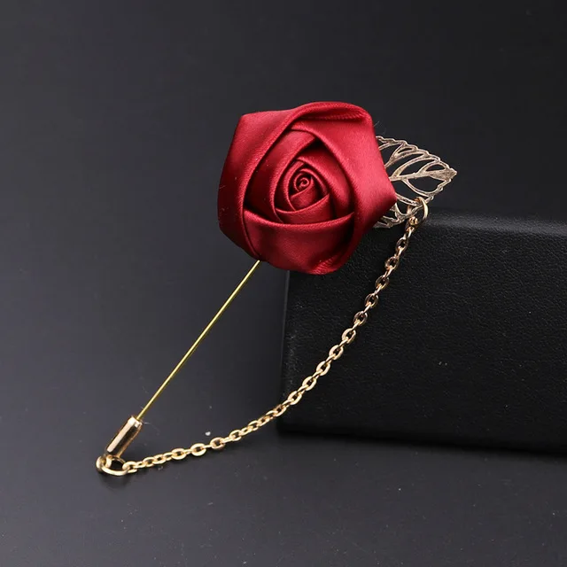 LKY Fr Boutonniere Corsage Wedding Boutonniere Pin for Men Women Silk Buttonhole Groomsmen Party Prom Suit Accessories Brooches - Image 10