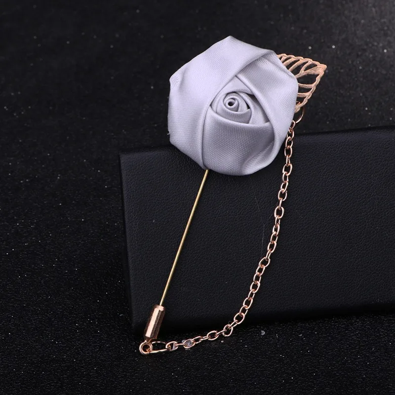 LKY Fr Boutonniere Corsage Wedding Boutonniere Pin for Men Women Silk Buttonhole Groomsmen Party Prom Suit Accessories Brooches - Image 23
