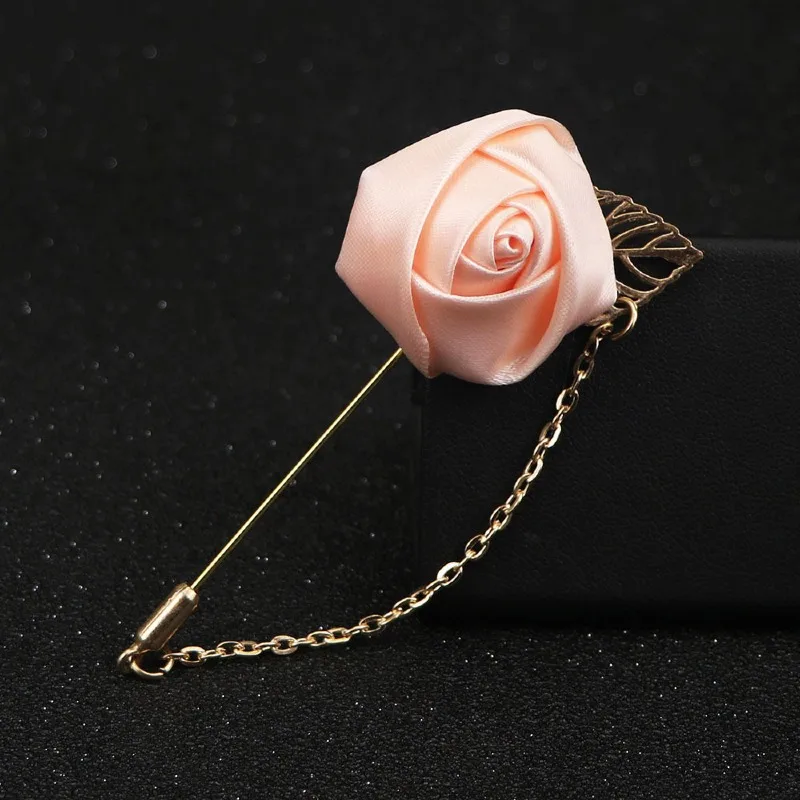 LKY Fr Boutonniere Corsage Wedding Boutonniere Pin for Men Women Silk Buttonhole Groomsmen Party Prom Suit Accessories Brooches - Image 12