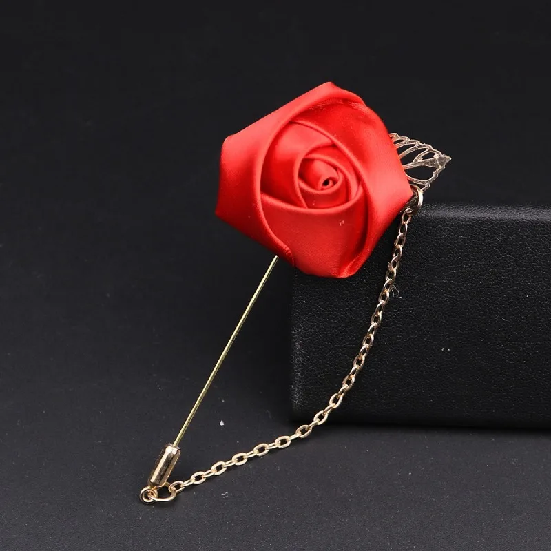 LKY Fr Boutonniere Corsage Wedding Boutonniere Pin for Men Women Silk Buttonhole Groomsmen Party Prom Suit Accessories Brooches - Image 22