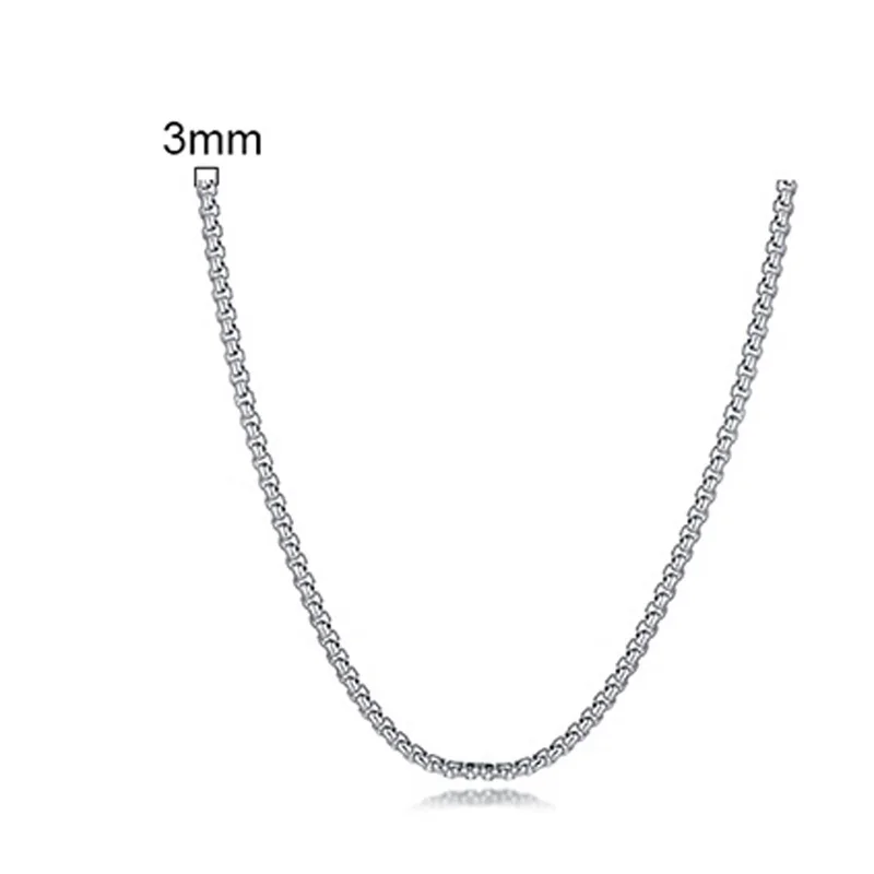 Round Box Chain for Men Boys,Gold Silver Black Plated Stainless Steel Chain Collars,Unisex Jewelry Gifts,18 to 30 Inch - Image 12