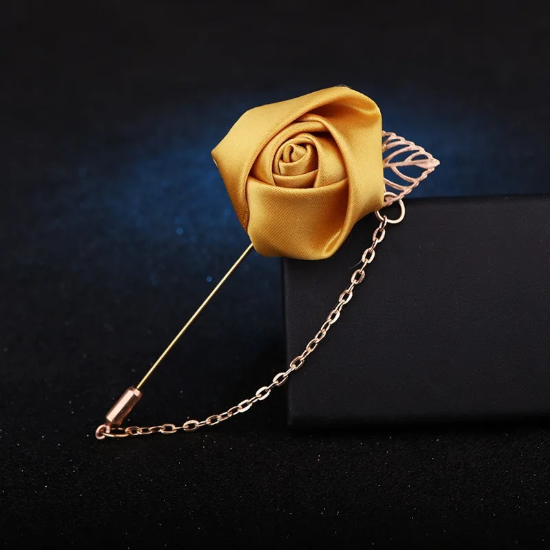 LKY Fr Boutonniere Corsage Wedding Boutonniere Pin for Men Women Silk Buttonhole Groomsmen Party Prom Suit Accessories Brooches - Image 11