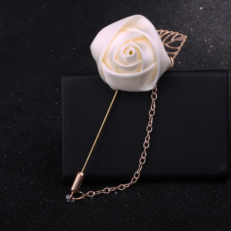 LKY Fr Boutonniere Corsage Wedding Boutonniere Pin for Men Women Silk Buttonhole Groomsmen Party Prom Suit Accessories Brooches - Image 14