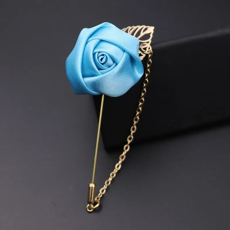 LKY Fr Boutonniere Corsage Wedding Boutonniere Pin for Men Women Silk Buttonhole Groomsmen Party Prom Suit Accessories Brooches - Image 20