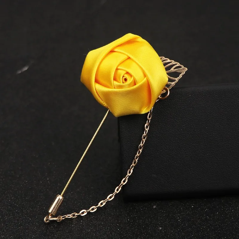 LKY Fr Boutonniere Corsage Wedding Boutonniere Pin for Men Women Silk Buttonhole Groomsmen Party Prom Suit Accessories Brooches - Image 7