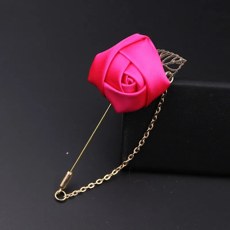 LKY Fr Boutonniere Corsage Wedding Boutonniere Pin for Men Women Silk Buttonhole Groomsmen Party Prom Suit Accessories Brooches - Image 19