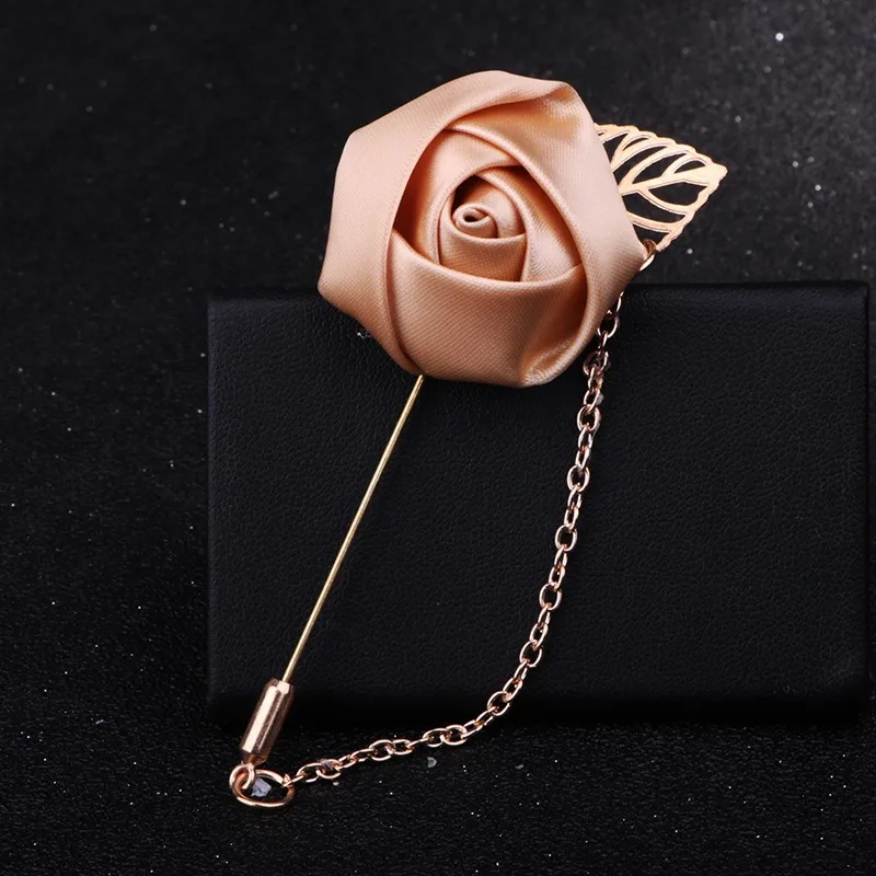 LKY Fr Boutonniere Corsage Wedding Boutonniere Pin for Men Women Silk Buttonhole Groomsmen Party Prom Suit Accessories Brooches - Image 17
