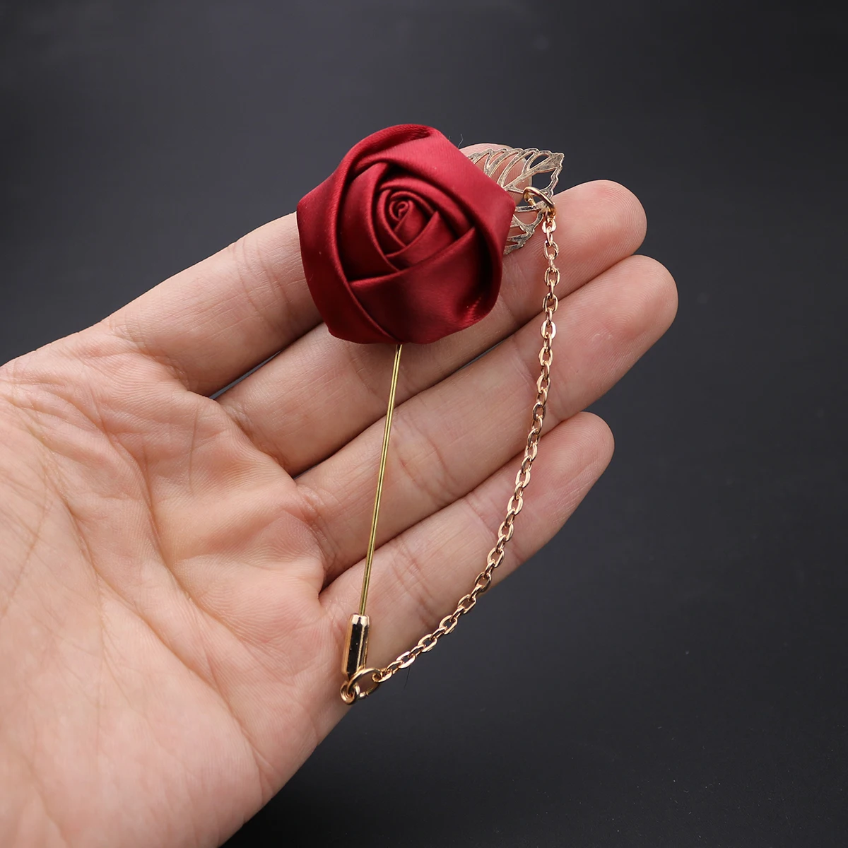 LKY Fr Boutonniere Corsage Wedding Boutonniere Pin for Men Women Silk Buttonhole Groomsmen Party Prom Suit Accessories Brooches - Image 29