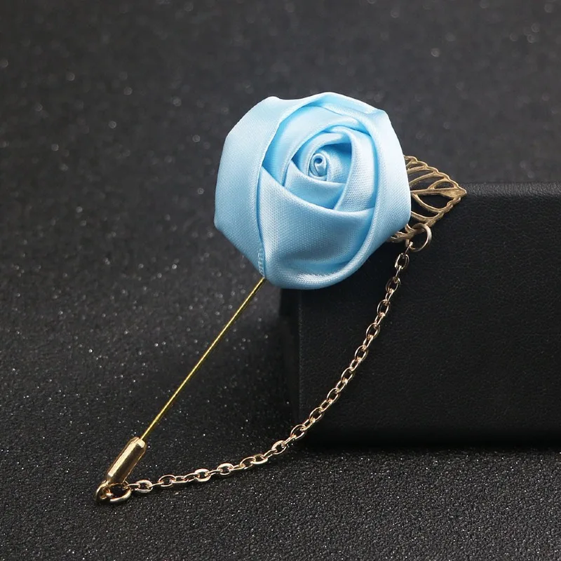 LKY Fr Boutonniere Corsage Wedding Boutonniere Pin for Men Women Silk Buttonhole Groomsmen Party Prom Suit Accessories Brooches - Image 13