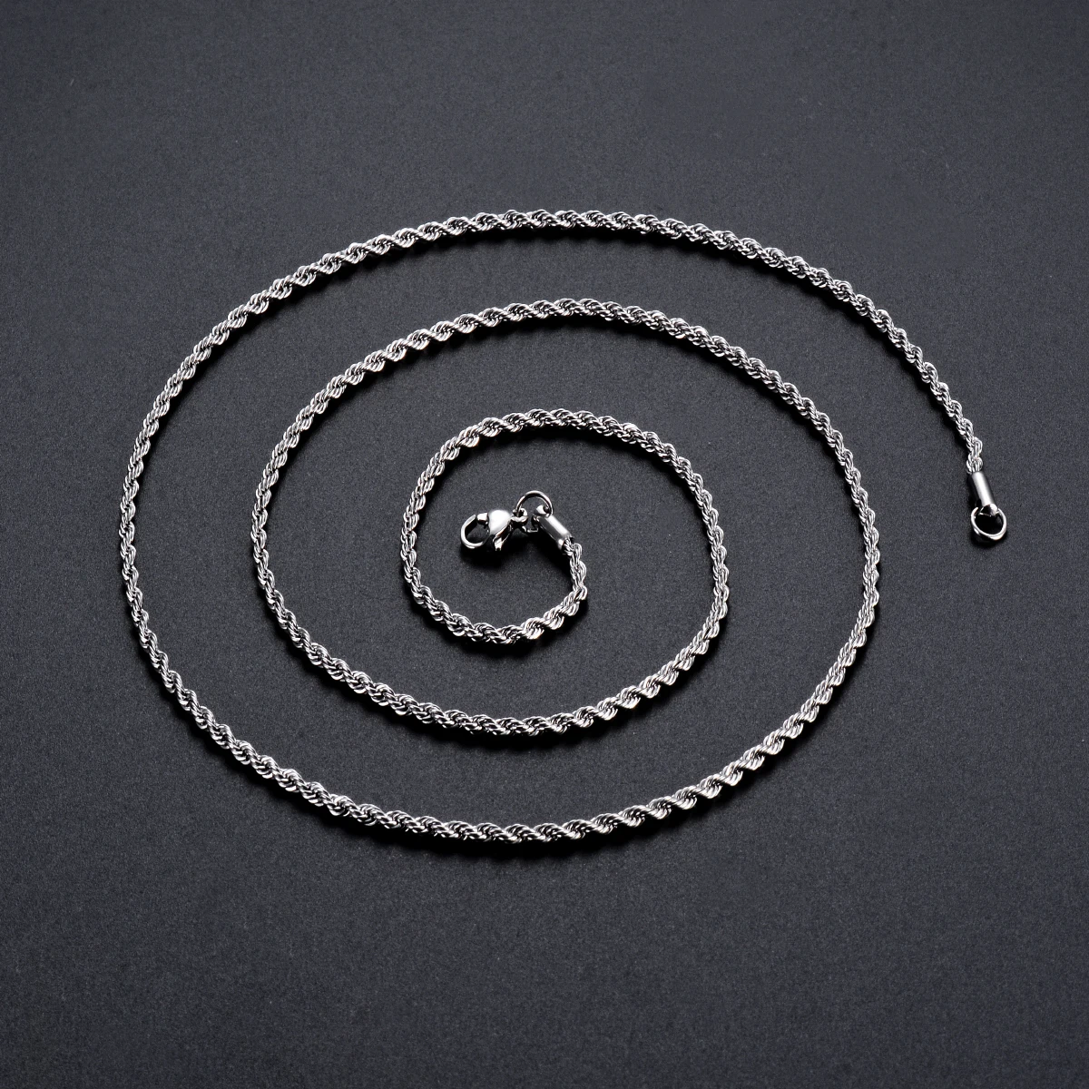 1 piece Steel Color Width 2mm/2.5mm/3mm/4mm/5mm/6mm Rope Chain Necklace/Bracelet For Men Women Stainless Steel Chain Necklace - Image 4