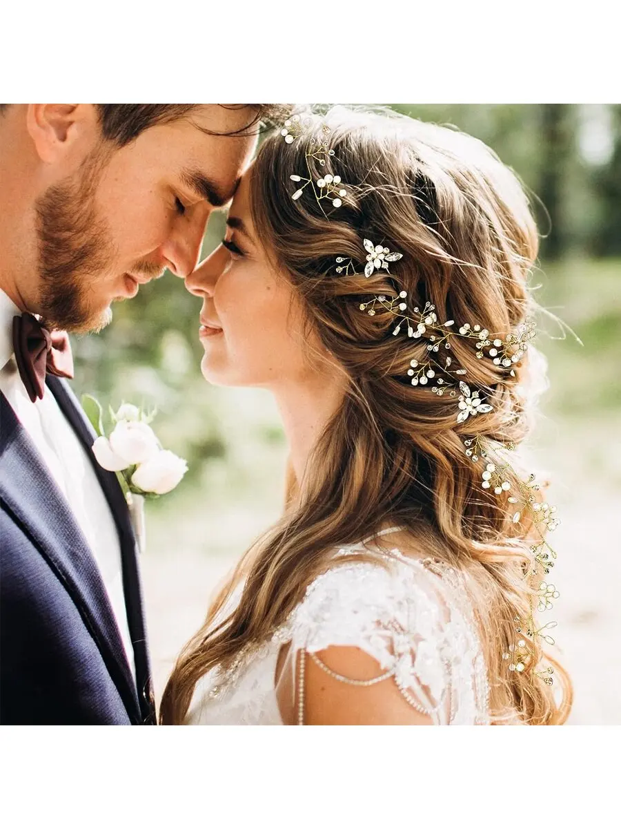 Bride Wedding Crystal Hair Accessories Pearl and Crystal Beads Bridal Headband Wedding Head Pieces Hair Jewelry - Image 4