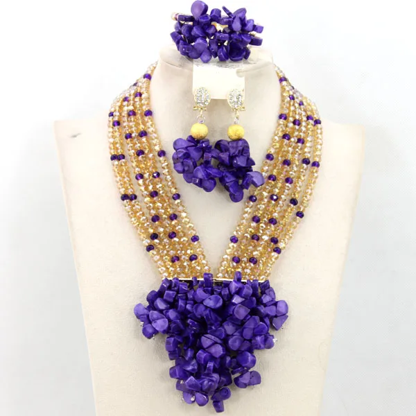 African Beads Jewelry Set Orange Coral And Crystal Nigerian Wedding Bridal Jewelry Sets ABK084 - Image 80