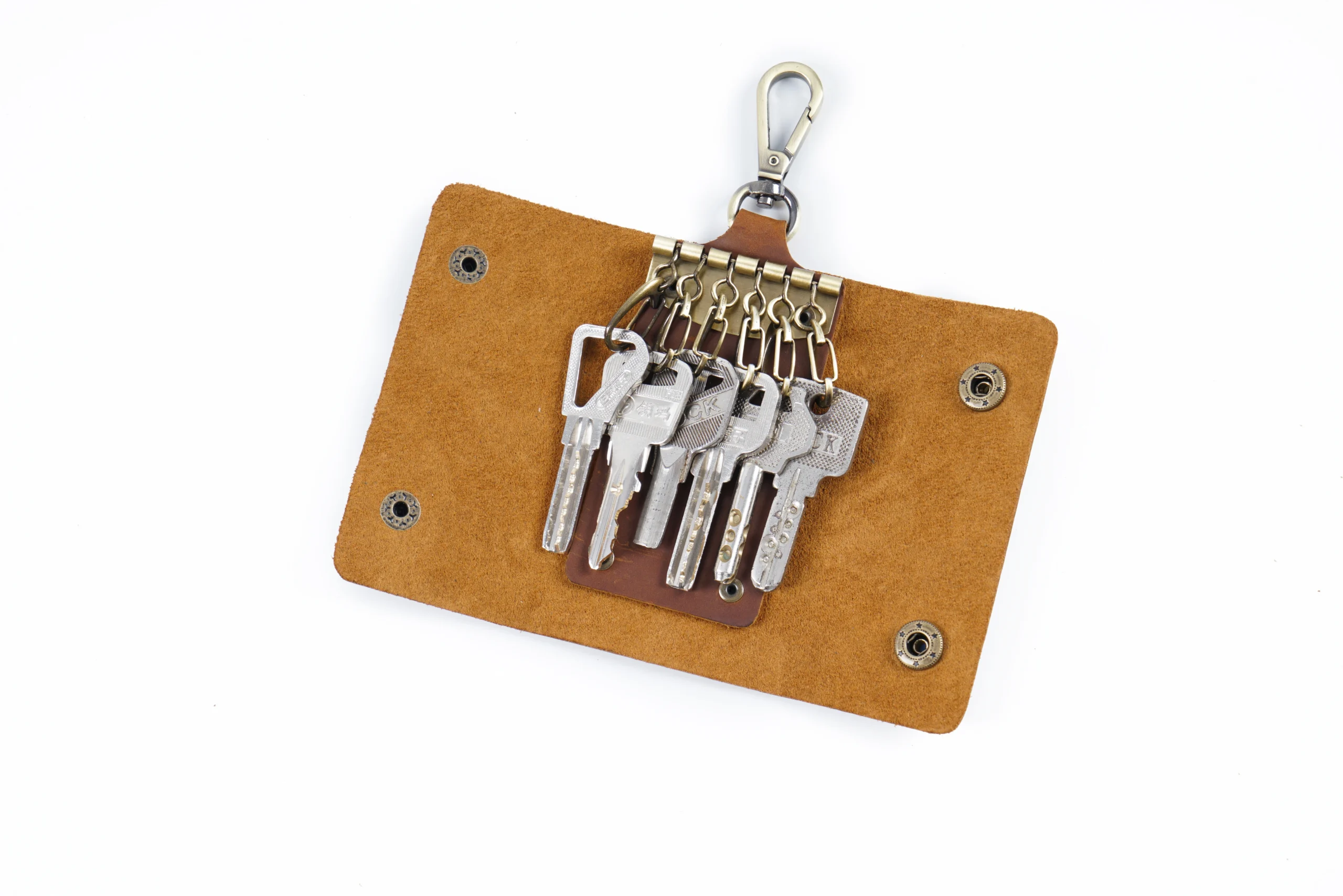 Aiguo Niu Vintage Leather Key Holder: Handmade Cowhide Multi-Functional Men's Belt Clip with Buckle for Car & Home Use - Image 16