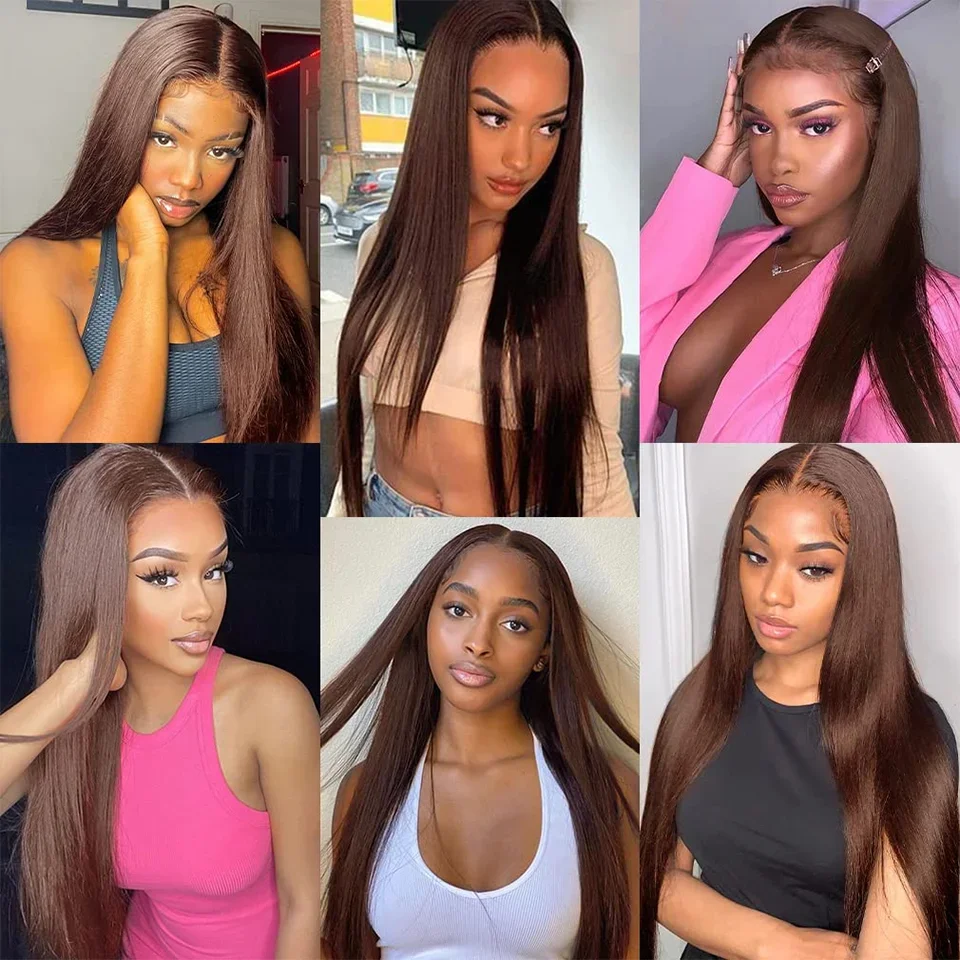 Chocolate Brown Straight Human Hair Bundles Color 4 Straight Virgin Human Hair 15A Unprocessed Chocolate Straight Hair Extension - Image 25