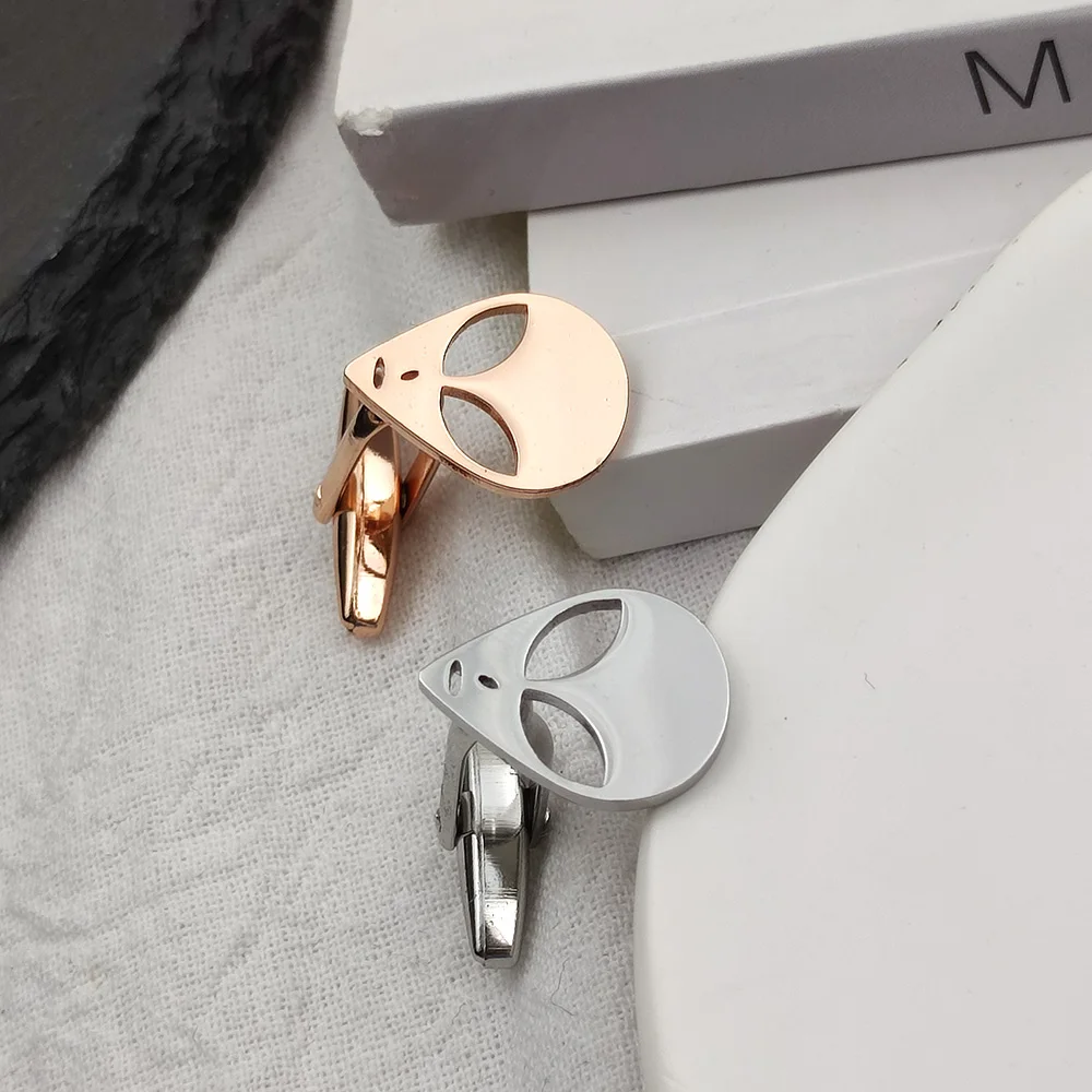 Cufflinks for Mens Alien Cuff Links Men's Shirt Cuff Buttons Stainless Steel Jewelry Accessories Christmas Present Wholesale - Image 5
