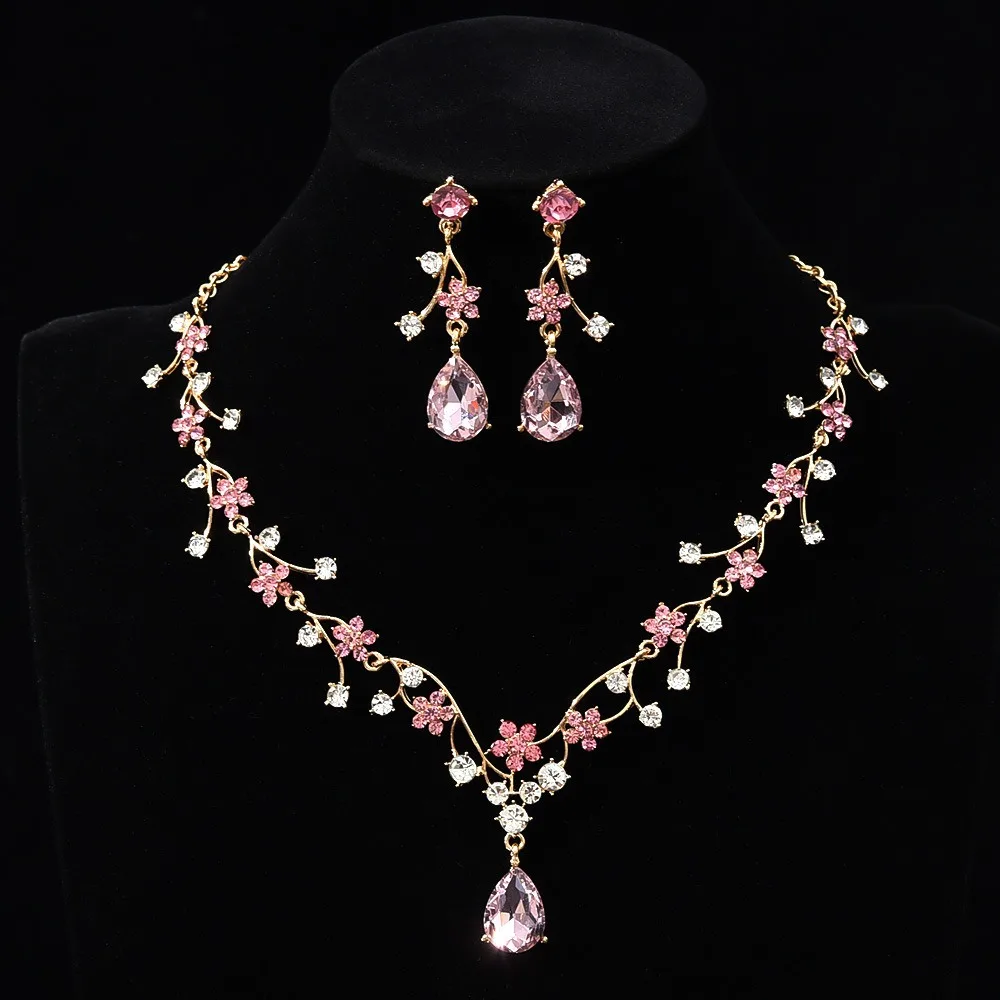 Rhinestone Water Drop Bridal Jewelry Sets Shiny Adjustable Exquisite Jewelry Sets Aesthetic Handmade Choker Necklace Earring Set - Image 9