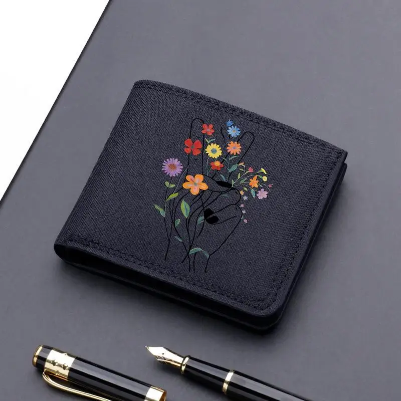 Horse Dragon Pattern Canvas Boy Girl Kids Wallet Black Card Holder Male Money Bag Bank Holder Short Purse Credit Card Case Bag - Image 9