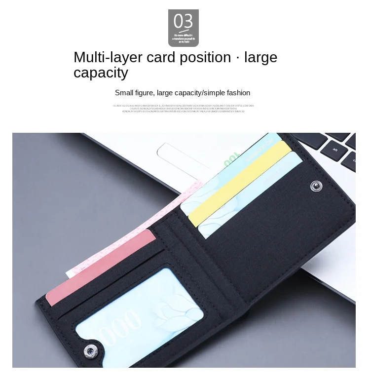 Horse Dragon Pattern Canvas Boy Girl Kids Wallet Black Card Holder Male Money Bag Bank Holder Short Purse Credit Card Case Bag - Image 3