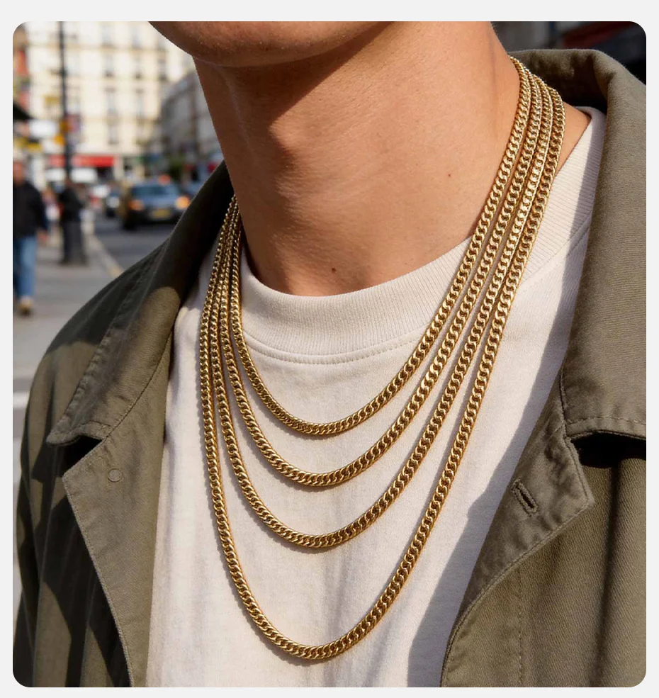 Vnox 3/5/7/9mm Thick Cuban Chain Necklaces for Men Women,Simple Miami Curb Links Collar,Waterproof Stainless Steel Unisex Chain - Image 29