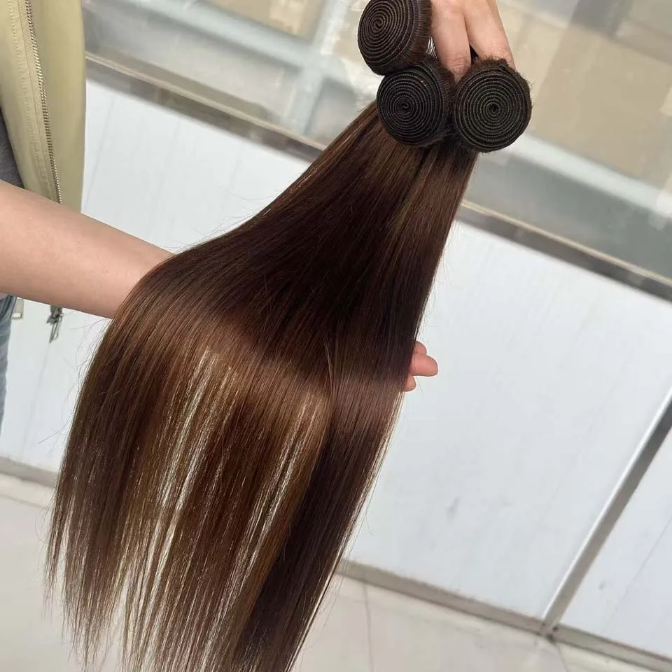 Chocolate Brown Straight Human Hair Bundles Color 4 Straight Virgin Human Hair 15A Unprocessed Chocolate Straight Hair Extension - Image 15