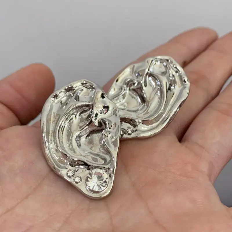 Ear Shaped Earrings Metal Ring Jewelry Irregular Statement Ring Unique Textured For Daily Wear Parties & Events - Image 14