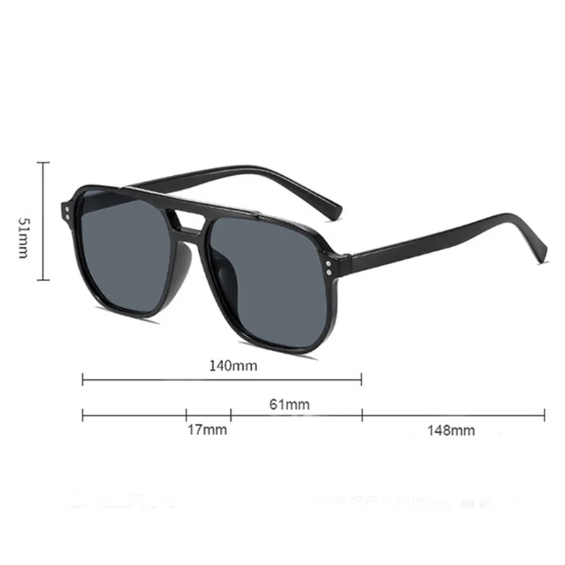 Vintage Men Women Big Sunglasses Men Square Shades Brand Designer Unisex Sun Glasses Black Lense Male Female Sunglasses UV400 - Image 6