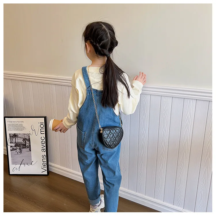 Cute Heart Shape Children's Crossbody Bag Love Rhombus Baby Girls Small Shoulder Bags PU Leather Princess Accessories Handbags - Image 19