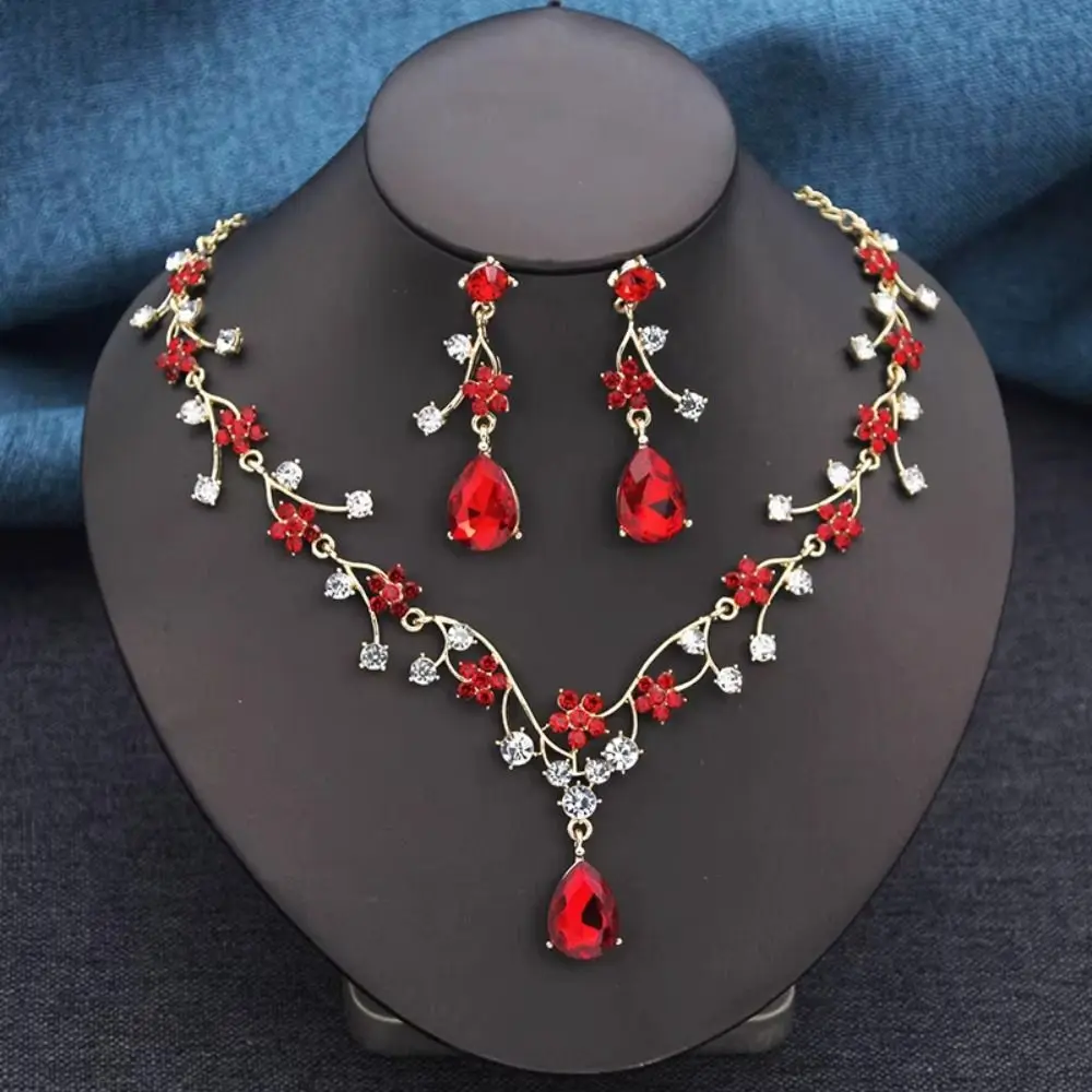 Rhinestone Water Drop Bridal Jewelry Sets Shiny Adjustable Exquisite Jewelry Sets Aesthetic Handmade Choker Necklace Earring Set - Image 19