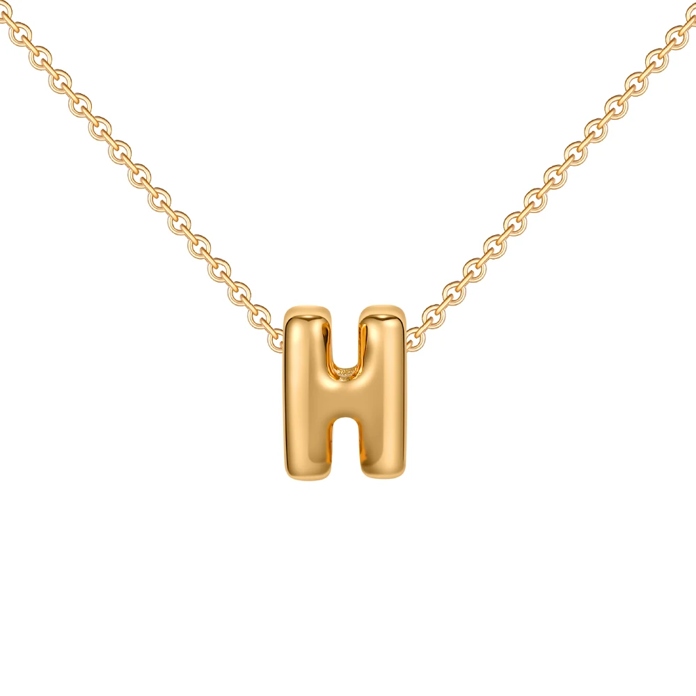 Dainty Mini Bubble Letter Necklace Gold Plated Balloon Initial Tiny Small Pendent Necklaces for Women Jewelry Teen Girls Gifts - Image 11