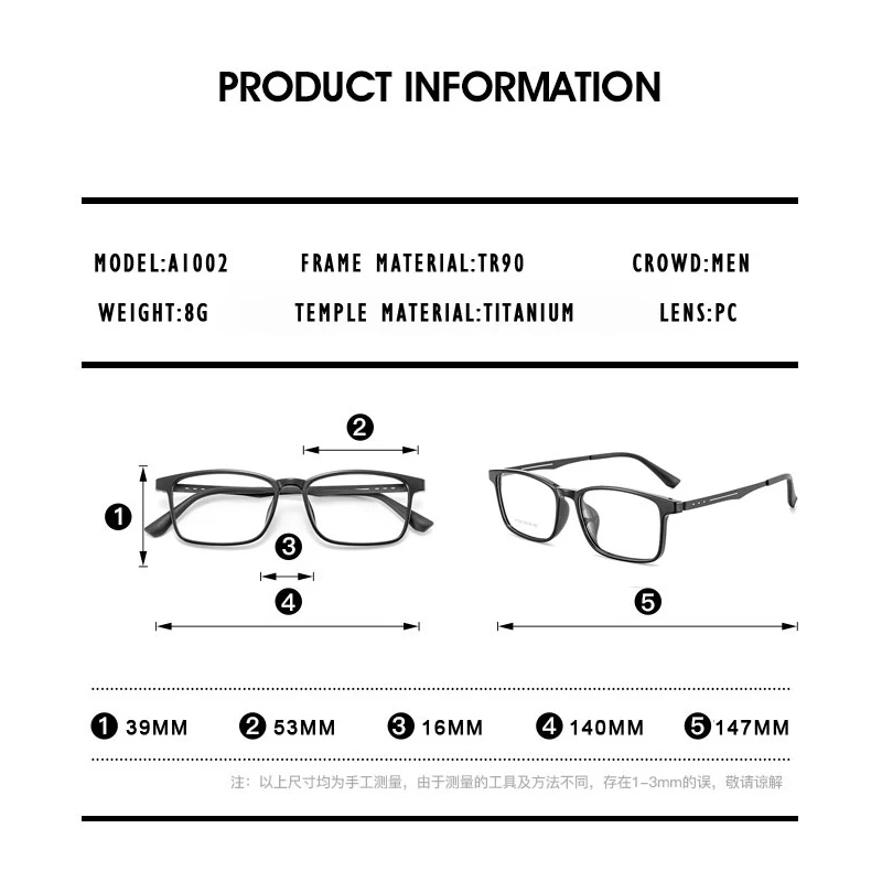 KANSEPT High Quality UltraLight Pure Titanium Anti Blue Reading Glasses Myopia Hyperopia Optical Glasses Prescription Eyewear - Image 6