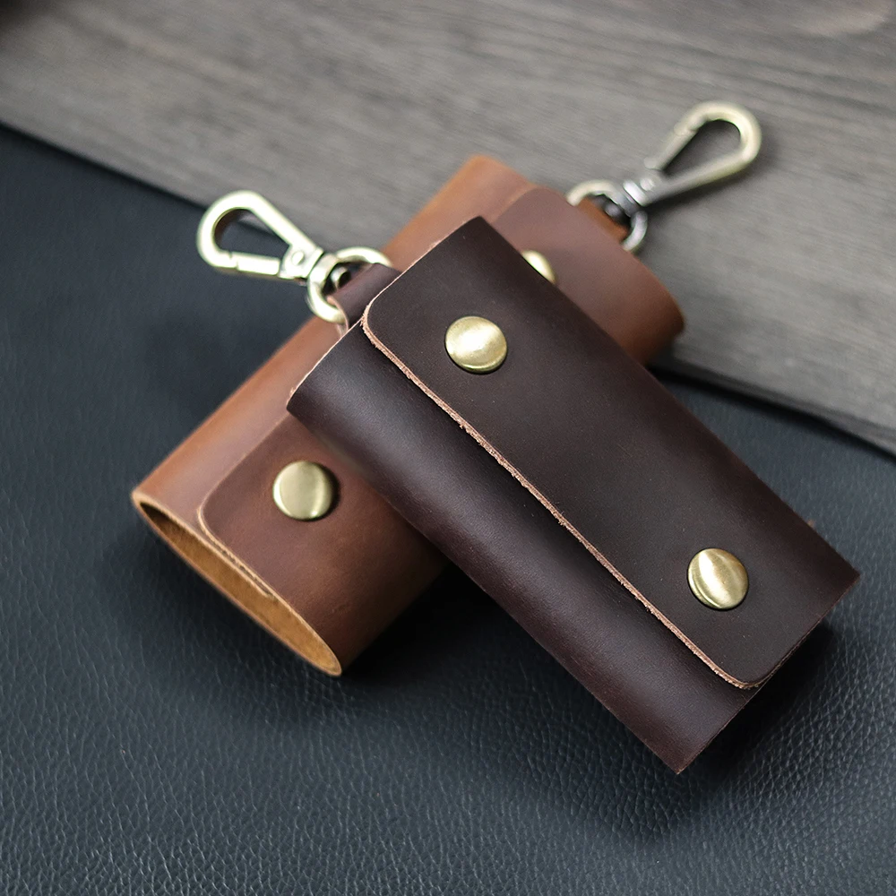 Aiguo Niu Vintage Leather Key Holder: Handmade Cowhide Multi-Functional Men's Belt Clip with Buckle for Car & Home Use - Image 25