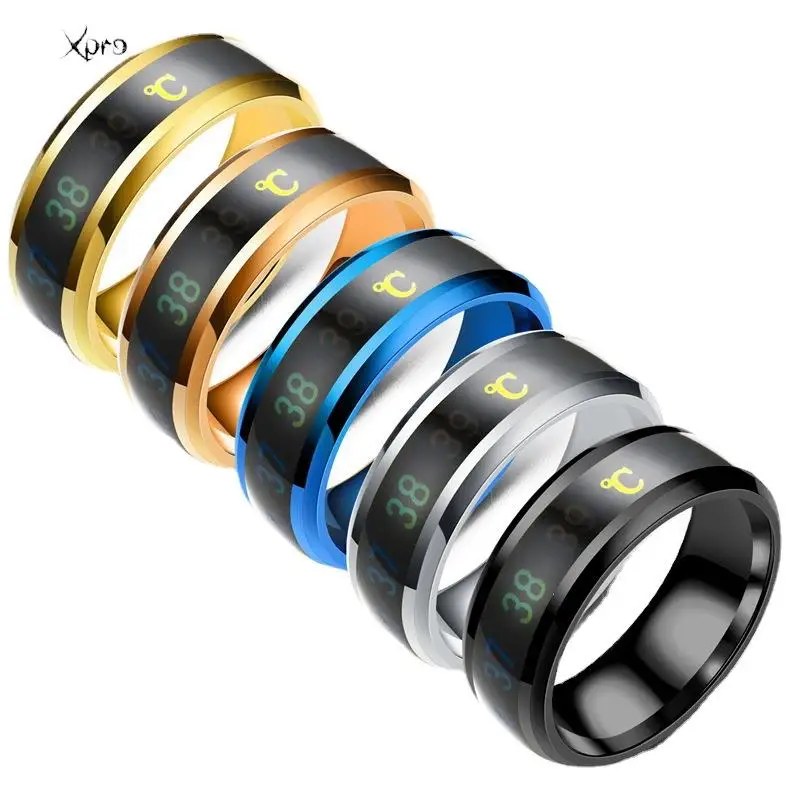Smart Stainless Steel Multifunctional Ring For Couples Mood Changes Color From Waterproof Body Temperature Measuring Ring - Image 2