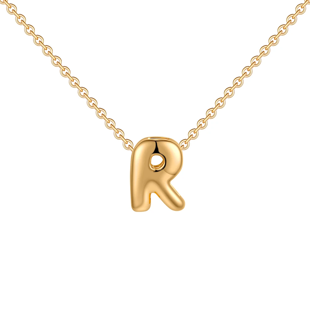 Dainty Mini Bubble Letter Necklace Gold Plated Balloon Initial Tiny Small Pendent Necklaces for Women Jewelry Teen Girls Gifts - Image 27