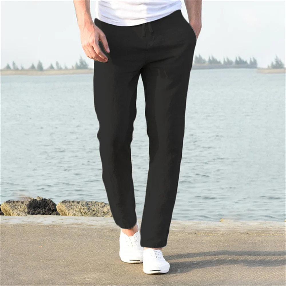 Men's Cotton Linen Pants Male Autumn New Breathable Solid Color Linen Trousers Fitness Streetwear S-3XL - Image 10