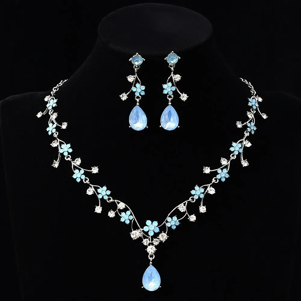 Rhinestone Water Drop Bridal Jewelry Sets Shiny Adjustable Exquisite Jewelry Sets Aesthetic Handmade Choker Necklace Earring Set - Image 16
